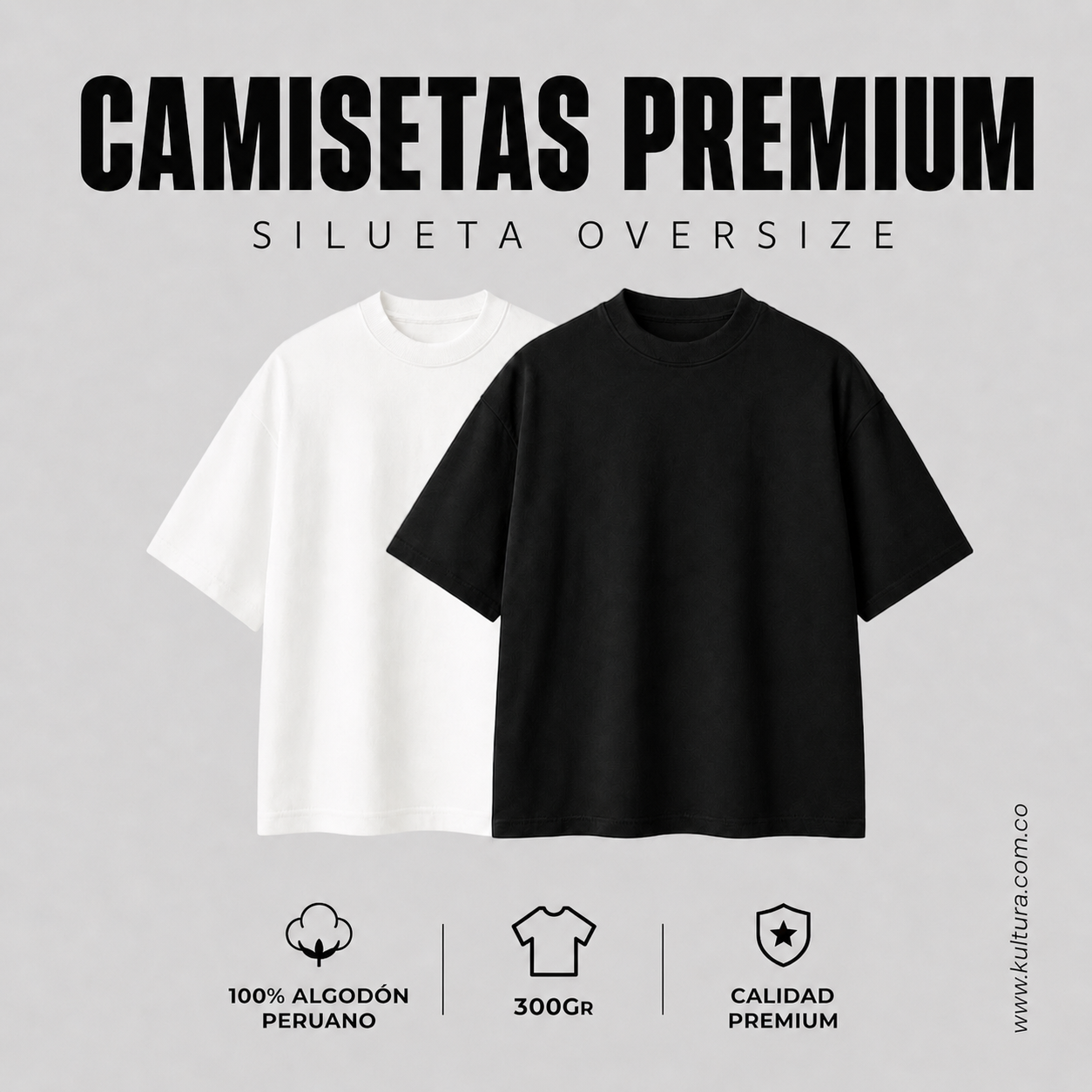 DÚO PACK CAMISETAS BÁSICAS OVERSIZE EXCLUSIVE 300GR