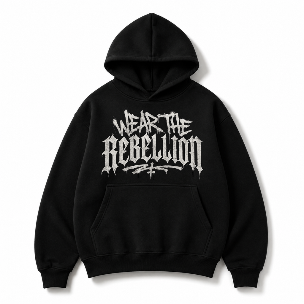 HOODIE PREMIUM 410GR ESTAMPADO FRONTAL WEAR THE REBELLION